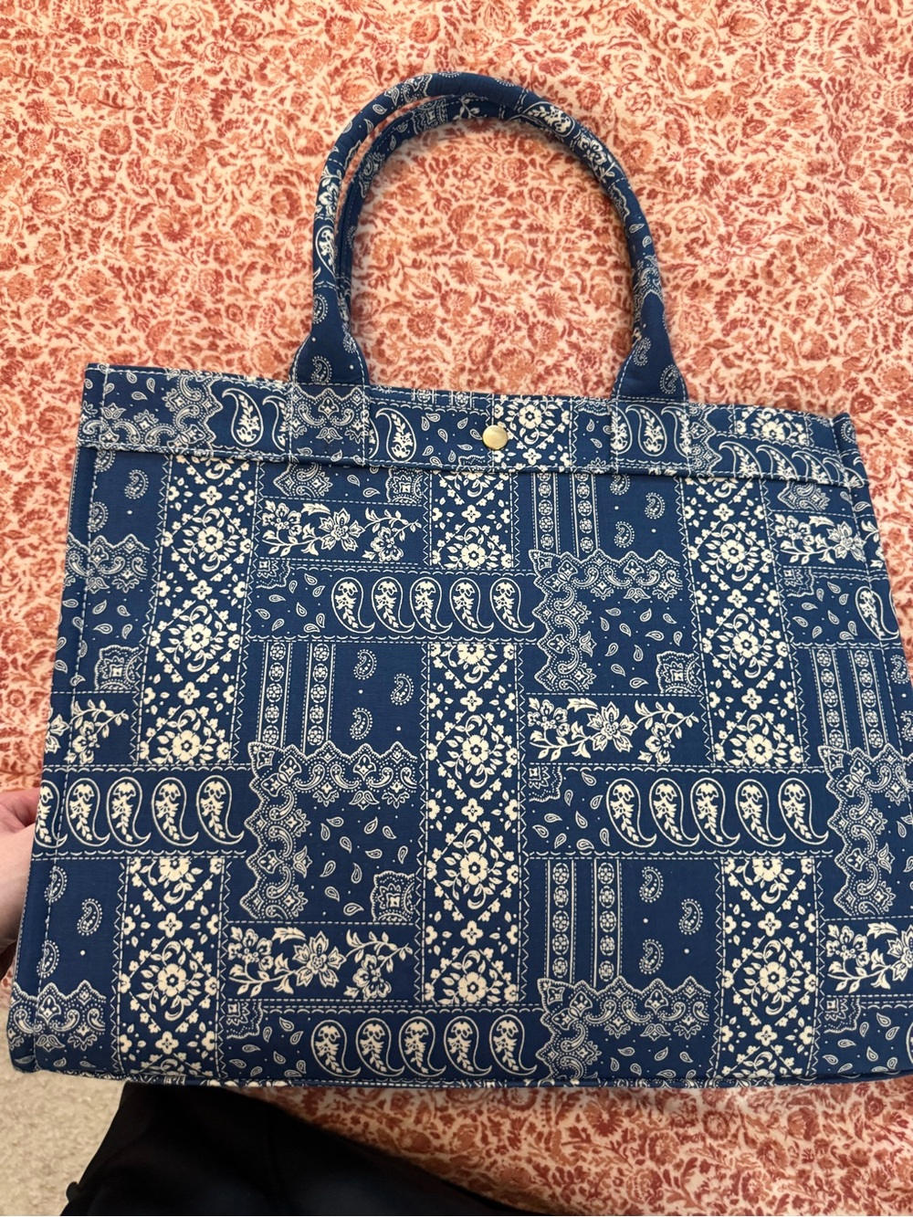 Sezane Le Sept Tote in Bandana Marine - Picture 7 of 14